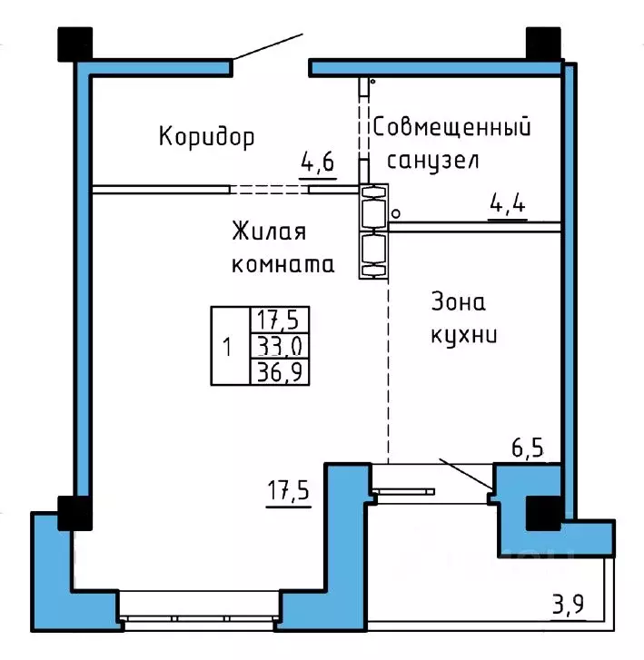 1-к кв. Хакасия, Абакан Колхозная ул., 43 (35.0 м) - Фото 0