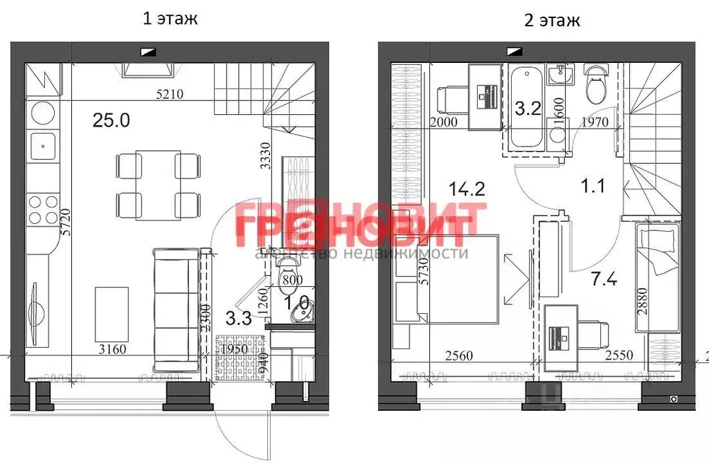 Квартира, 3 комнаты, 54 м - Фото 1