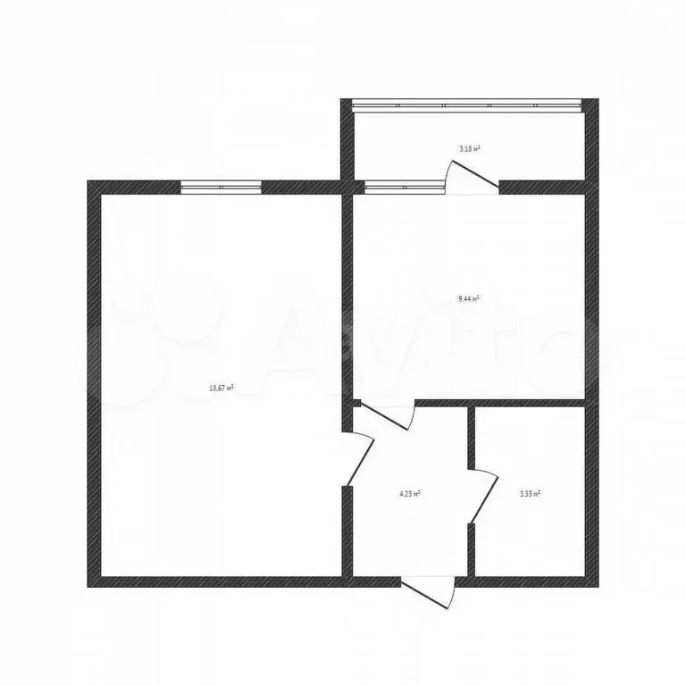 1-к. квартира, 34 м, 3/3 эт. - Фото 0