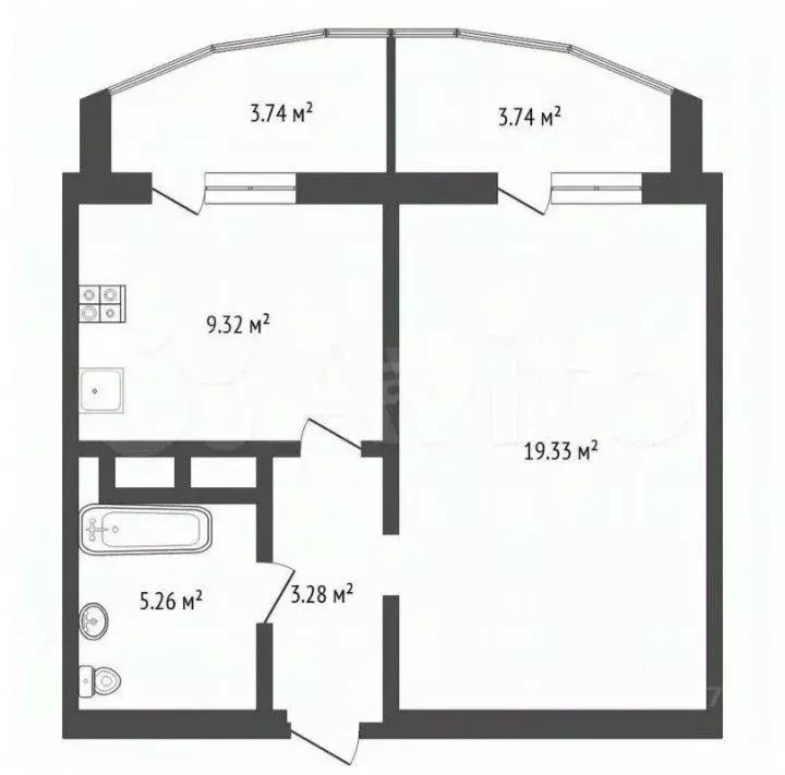 1-к кв. Тюменская область, Тюмень ул. Павла Шарова, 9 (37.2 м) - Фото 2