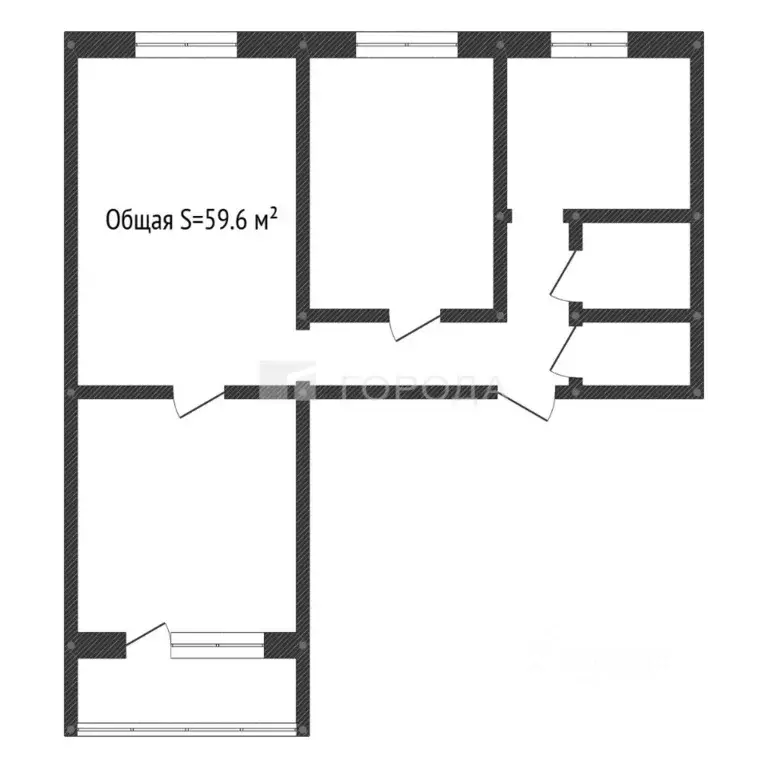 3-к кв. Кемеровская область, Новокузнецк ул. Кутузова, 66 (59.6 м) - Фото 2