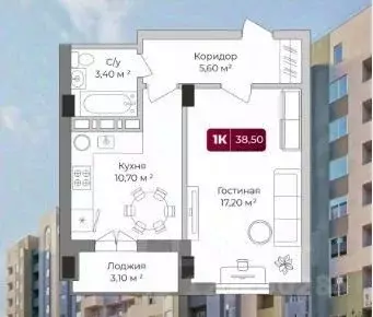 1-к кв. Краснодарский край, Краснодар Музыкальный мкр, ул. Имени ... - Фото 0