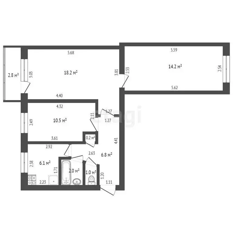 3-комнатная квартира: Стерлитамак, улица Худайбердина, 67 (59 м) - Фото 1