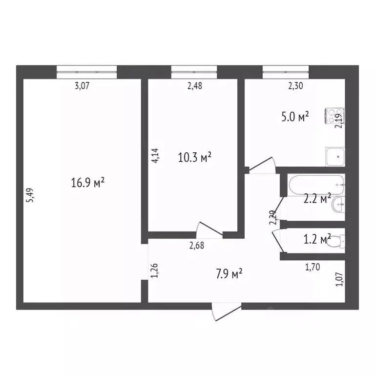 2-к кв. Кемеровская область, Кемерово ул. Металлистов, 7 (45.0 м) - Фото 1