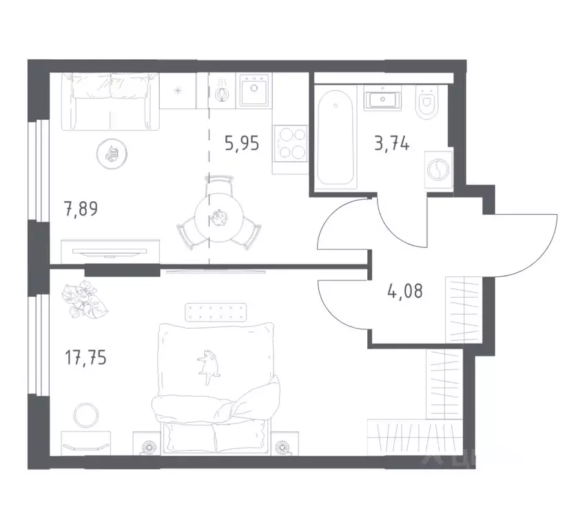 1-к кв. Башкортостан, Уфа ул. Минигали Губайдуллина, 8к9 (39.41 м) - Фото 0