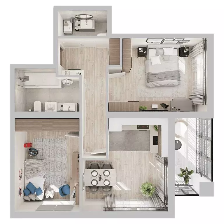 2-комнатная квартира: Кострома, микрорайон Новый город (57.9 м) - Фото 2