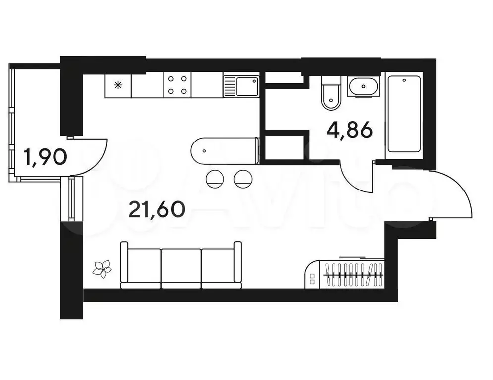 Квартира-студия, 27 м, 6/20 эт. - Фото 0