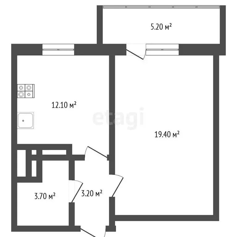 1-комнатная квартира: Тюмень, Харьковская улица, 27 (38.2 м) - Фото 1