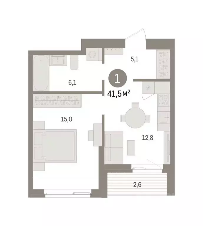 1-к кв. Пермский край, Пермь ул. Солдатова, 25 (41.48 м) - Фото 1