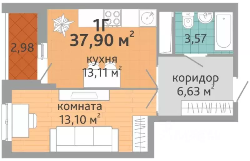 1-к кв. Свердловская область, Екатеринбург ул. Краснолесья, 108/3 ... - Фото 0