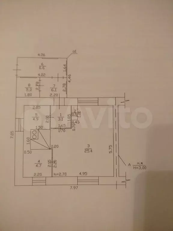 1-к. квартира, 39 м, 1/1 эт. - Фото 1