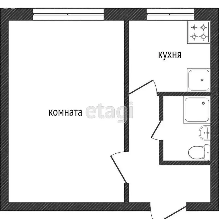 1-комнатная квартира: Златоуст, квартал Медик, 4 (33.1 м) - Фото 1