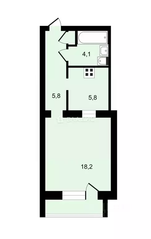 1-к кв. Липецкая область, Липецк ул. Катукова, 18 (32.5 м) - Фото 1