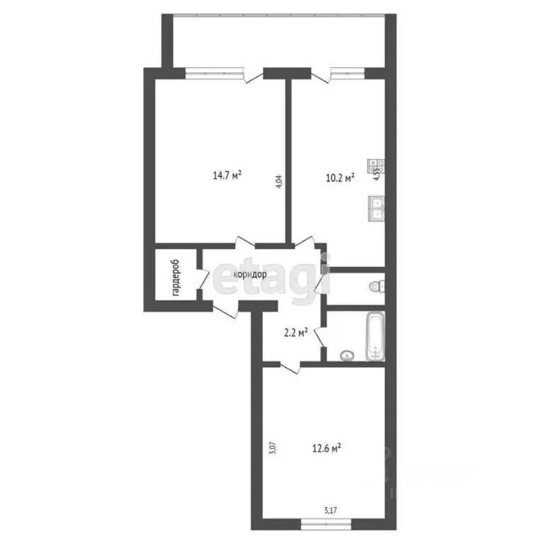 2-к кв. Вологодская область, пос. Песочное ул. Лермонтова, 1А (50.0 м) - Фото 2