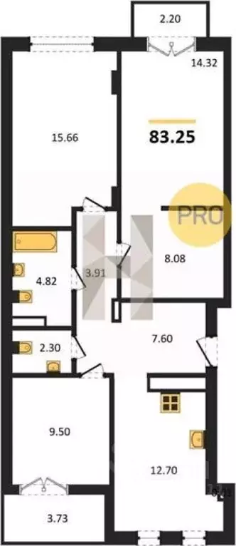 3-к кв. Калининградская область, Гурьевск ул. Героя России ... - Фото 1