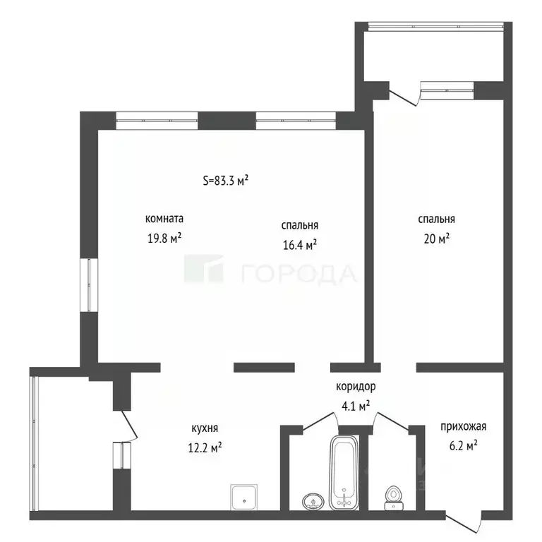 3-к кв. Алтайский край, Барнаул просп. Энергетиков, 24 (83.3 м) - Фото 1