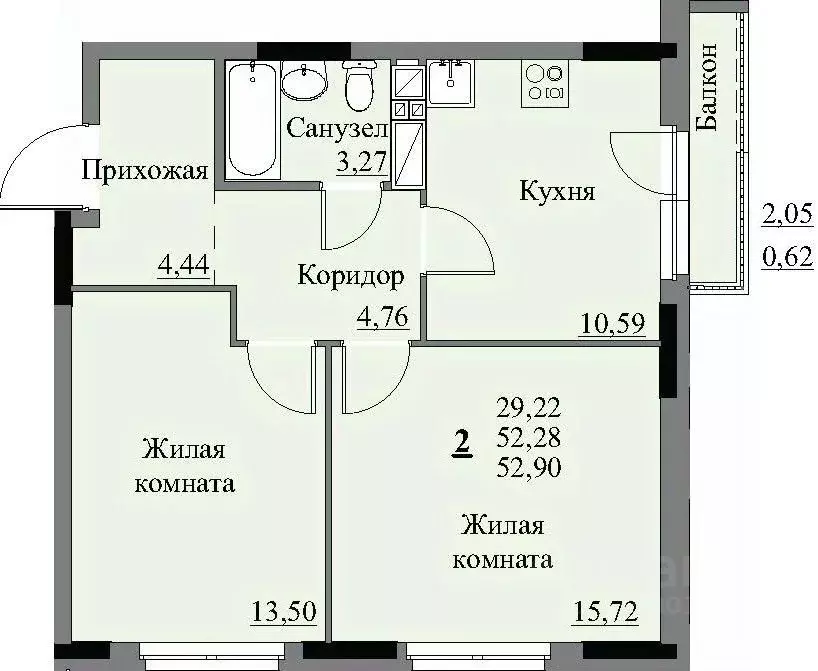 2-к кв. Удмуртия, Ижевск Автопроизводство жилрайон, 3-й мкр, Арден на ... - Фото 1
