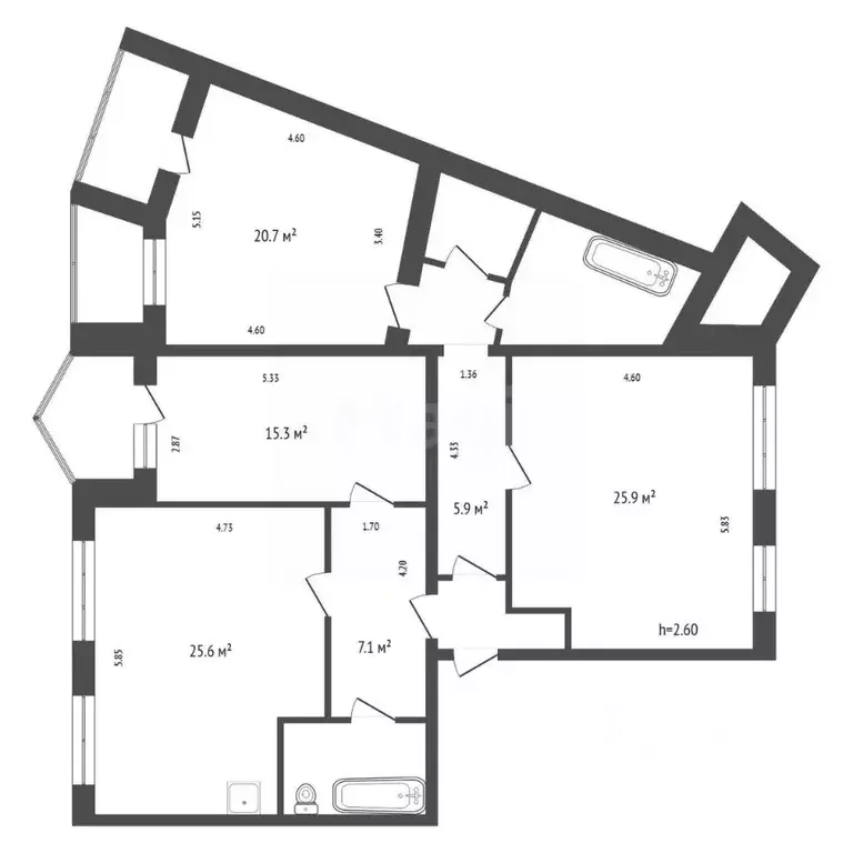 4-к кв. Красноярский край, Красноярск ул. Мичурина, 14а (117.0 м) - Фото 1