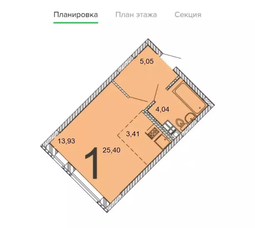 Квартира-студия: Екатеринбург, улица Рябинина, 47 (25.4 м) - Фото 0