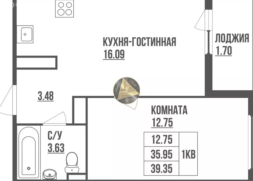 1-комнатная квартира: Санкт-Петербург, Белоостровская улица, 10к2 ... - Фото 0