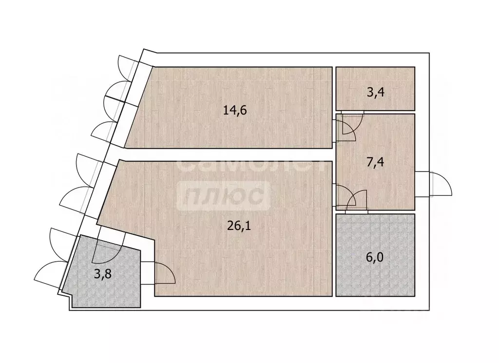 1-к кв. Тюменская область, Тюмень ул. Малыгина, 59 (57.5 м) - Фото 1