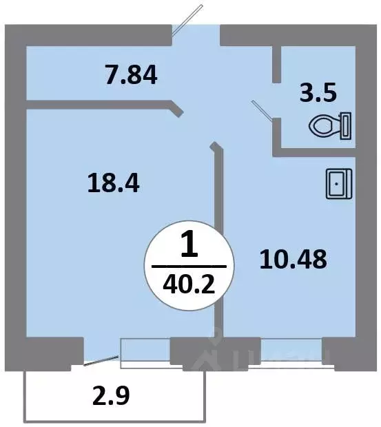 1-к кв. Красноярский край, Красноярск Соколовская ул., 52 (40.2 м) - Фото 0