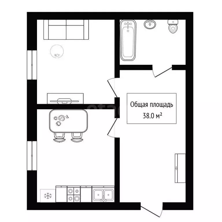 1-комнатная квартира: Новосибирская область, рабочий посёлок ... - Фото 1