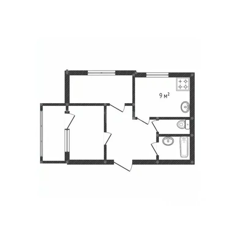 2-к кв. Белгородская область, Белгород ул. Буденного, 14в (62.0 м) - Фото 1