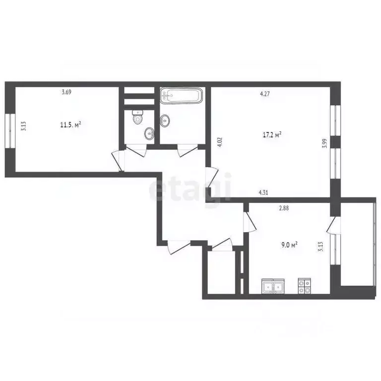 2-к кв. Москва Большая Марфинская ул., 4к3 (54.0 м) - Фото 1