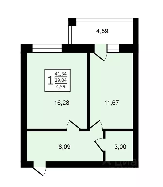 1-к кв. Владимирская область, Владимир ул. Новгородская, 36 (39.4 м) - Фото 1