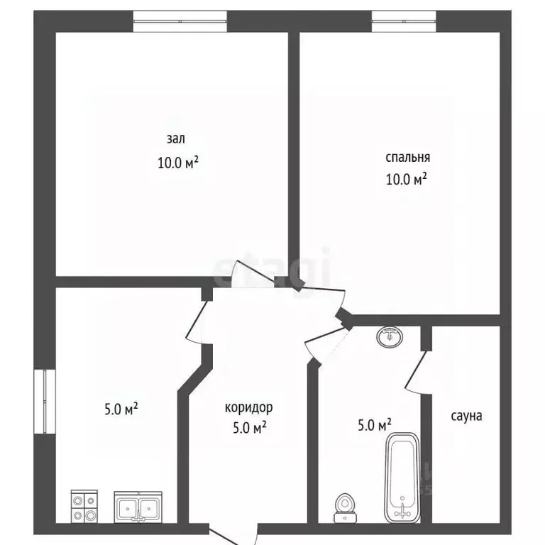 2-к кв. Чувашия, Чебоксары ул. Тимофея Кривова, 14 (35.0 м) - Фото 2