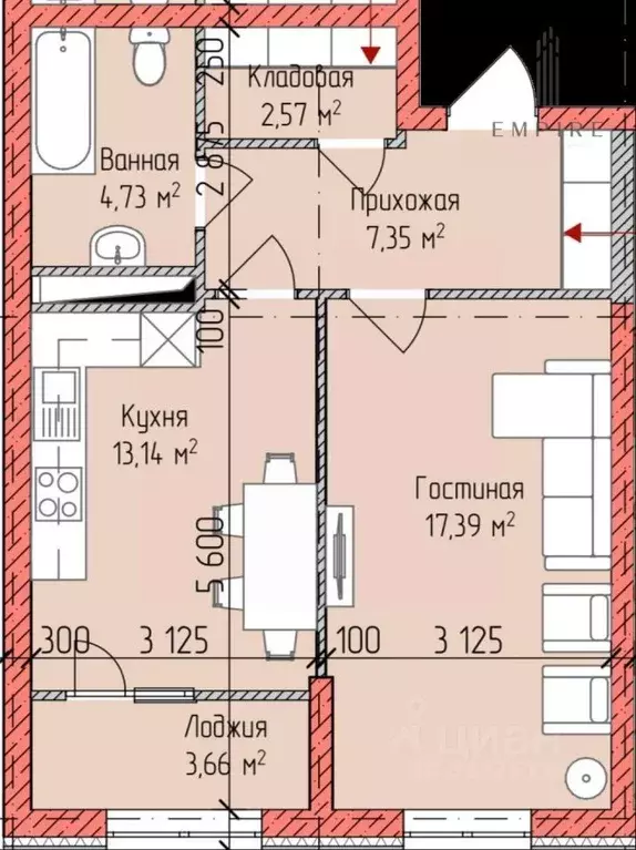 1-к кв. Чеченская республика, Грозный ул. Ризвана Исаевича Гайдабаева, ... - Фото 0