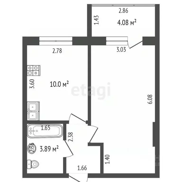 1-к кв. Ростовская область, Аксай ул. Строителей, 9к4 (35.0 м) - Фото 0