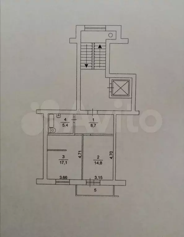 2-к. квартира, 46 м, 4/9 эт. - Фото 0