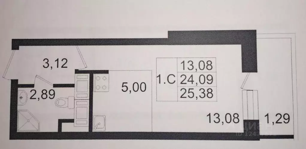 Квартира, студия, 24.1 м - Фото 2