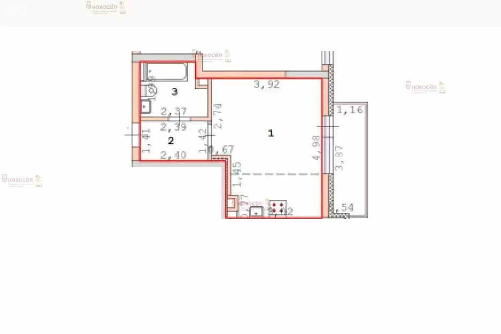 Квартира-студия: Екатеринбург, улица Викулова, 78 (25 м) - Фото 1