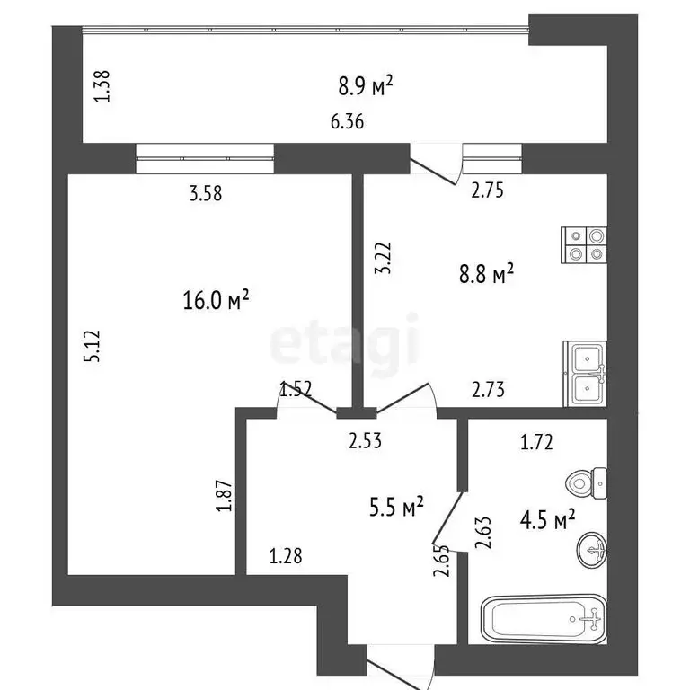 1-комнатная квартира: Йошкар-Ола, улица Панфилова, 33Б/3 (39 м) - Фото 1