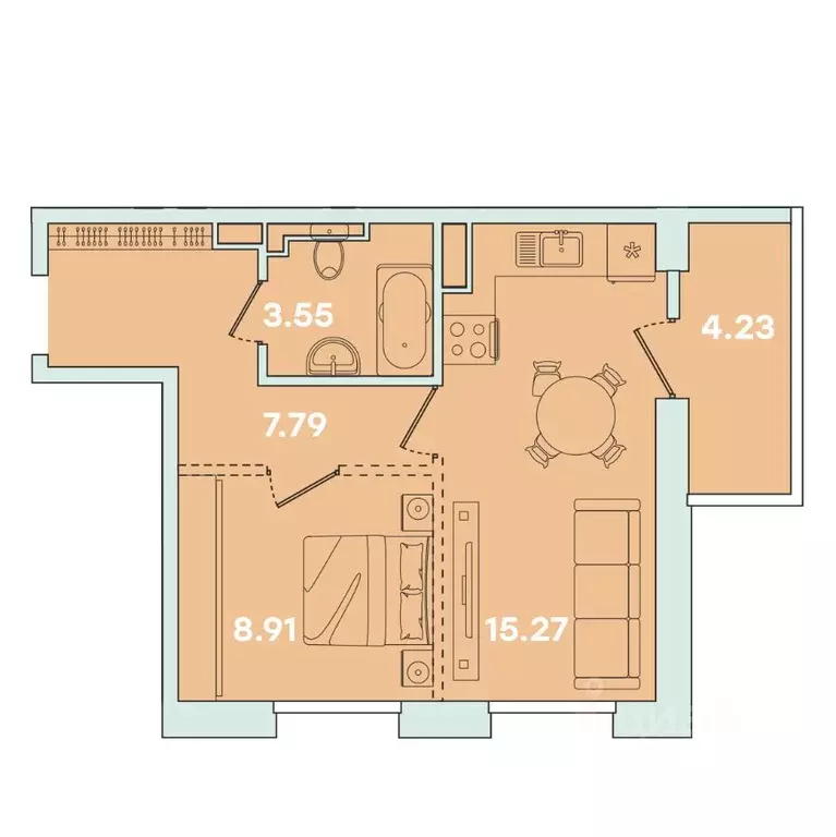 1-к кв. Иркутская область, Иркутск ул. Петрова, 16 (39.75 м) - Фото 0