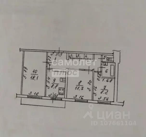 3-к кв. Липецкая область, Липецк 15-й мкр, 19 (65.0 м) - Фото 2