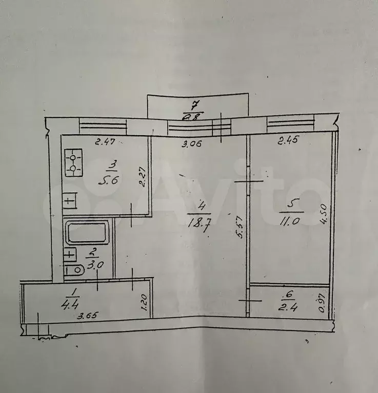 2-к. квартира, 44 м, 4/5 эт. - Фото 0