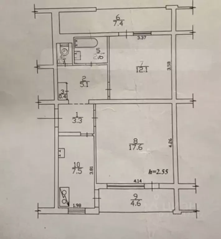 2-к кв. Севастополь ул. Колобова, 15 (49.1 м) - Фото 1