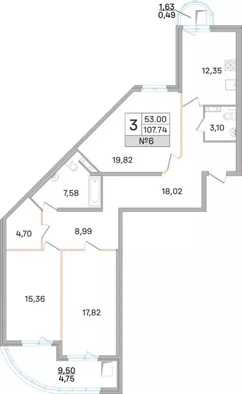 3-к кв. Московская область, Королев ул. Калинина, 11 (108.5 м) - Фото 0