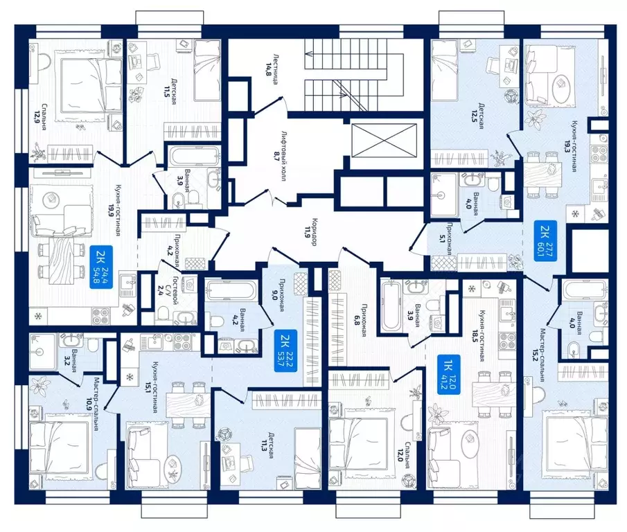 2-к кв. Самарская область, Самара ул. 8-я Радиальная, 31 (54.8 м) - Фото 2