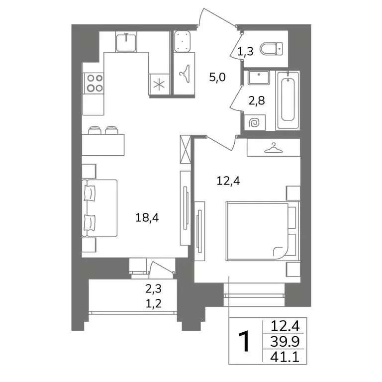 1-комнатная квартира: Санкт-Петербург, Фрунзенский район, ... - Фото 1