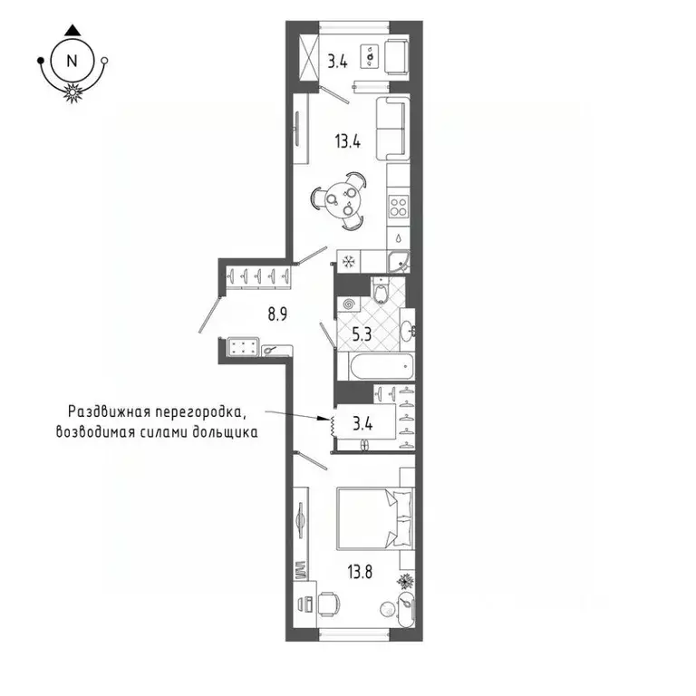 1-к кв. Санкт-Петербург бул. Измайловский, 9 (45.4 м) - Фото 0