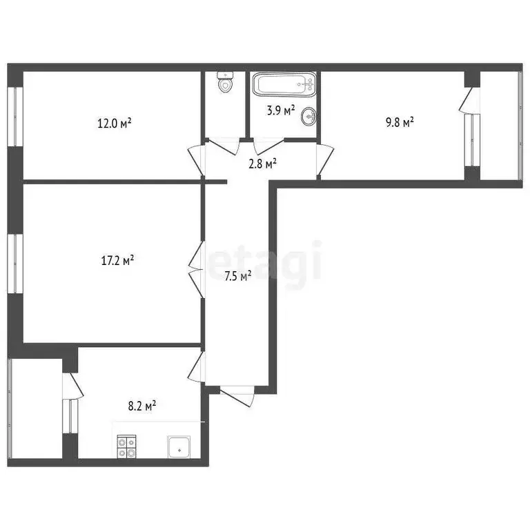 3-комнатная квартира: Москва, Алтуфьевское шоссе, 93 (62.2 м) - Фото 0
