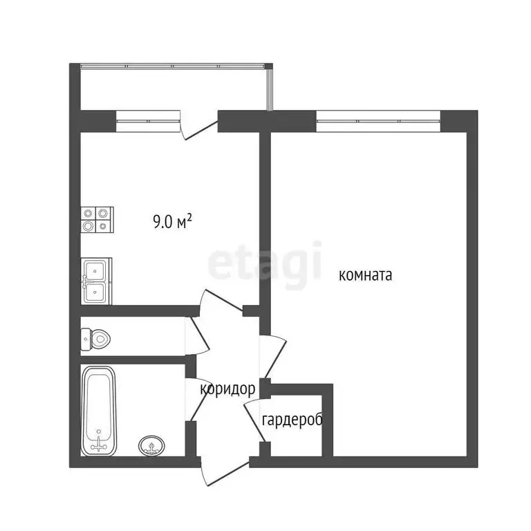 1-комнатная квартира: Муром, Радиозаводское шоссе, 33 (35.7 м) - Фото 0
