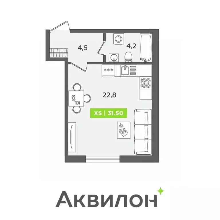 Студия Санкт-Петербург Московский просп., 71к3 (31.5 м) - Фото 0