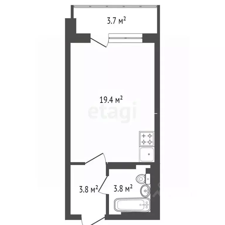 Студия Красноярский край, Красноярск Лесопарковая ул., 25 (26.9 м) - Фото 2