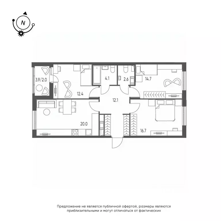 3-к кв. Омская область, Омск Зеленая река мкр, 14 (84.6 м) - Фото 0